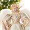Glitzhome® 24"H Faux Fur & PVC Christmas Elegant Angel Tree Topper with Porcelain Face